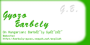 gyozo barbely business card